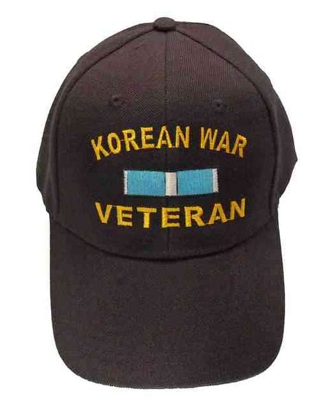 Korean War Veteran Country And Ribbon Black Patch Hat
