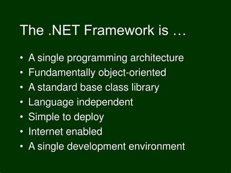 Ppt An Overview Of The Microsoft Net Framework Powerpoint