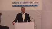 Verleihung der Reinhold Maier Medaille 2016 - YouTube