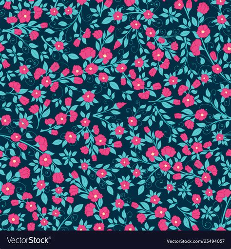 Dense Floral Seamless Pattern Texture Royalty Free Vector