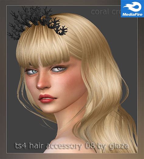 Sims 4 Cc Coral Crown Mediafire Sims 4 Hair Hair Accessories