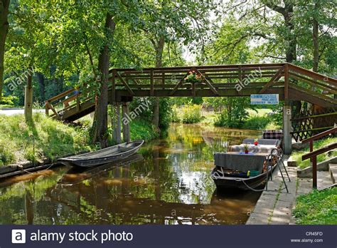 The spreewald is a region in brandenburg in the east of germany. Canal, Spree river, in Burg, Spreewald, Brandenburg ...