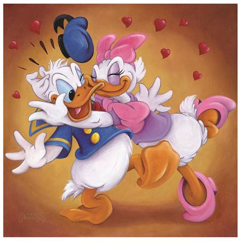 Donald And Daisy Kissing Giclée By Michelle Stlaurent Shopdisney