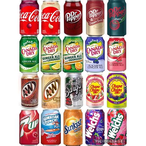 Imported Soda In Can Assorted Dr Pepper Canada Dry Aandw Coca Cola
