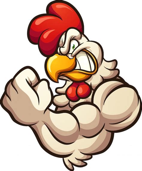 Premium Vector Strong Chicken Mascot
