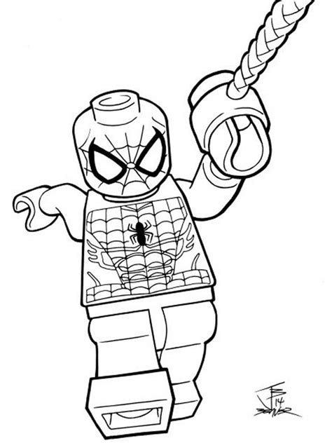 Замечательная раскраска Lego Spider Man скачать или распечатать