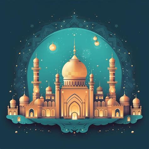 Premium Ai Image Beautiful Illustration Of Islamic Mosque Background