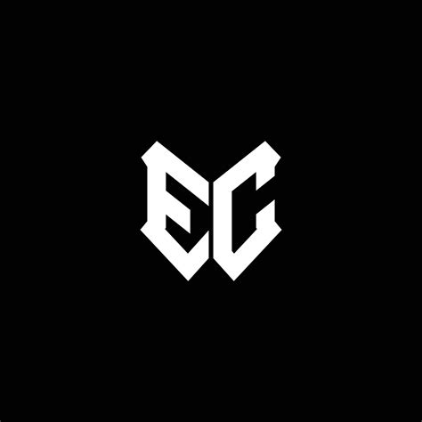 Monograma Del Logotipo De La Ec Con Plantilla De Diseño De Forma De