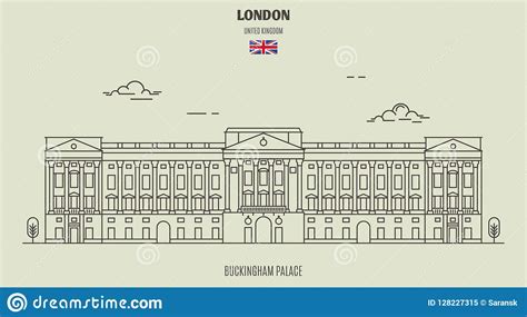 Buckingham Palace In London Uk Landmark Icon Stock Vector
