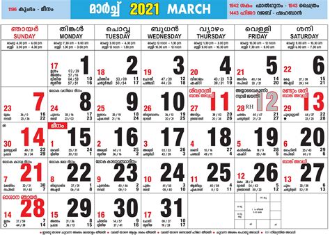 This page lists tamil calendar, hindu calendar, oriya calendar, indian calendar, iskcon calendar and several festival calendars. Malayalam calendar 2021 March | SEG