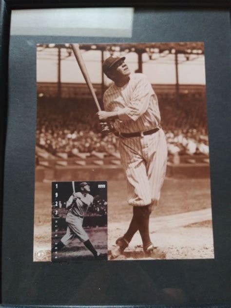 1927 Photo Of Babe Ruth Hitting His 60th Home Run Added A 1927 Baseball