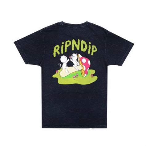 Rip N Dip Sharing Is Caring Skate T Shirt Black Mineral Wash Skate Clothing From Native