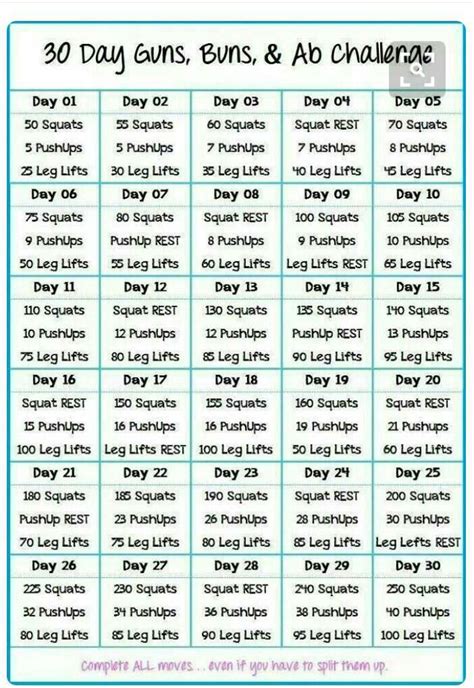 30 Day Exercise Challenge Musely