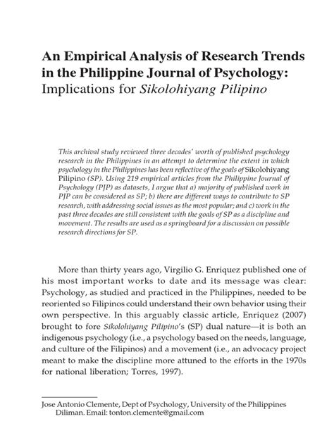 Maybe extend your research about the filipino culture outside the philippines? Sikolohiya by Clemente | Qualitative Research ...