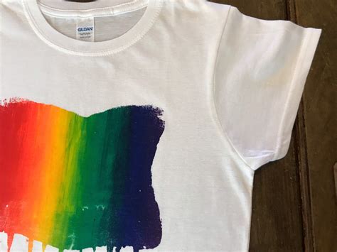 Lgbt Pride T Shirt Unique Rainbow Flag Handmade Screen Etsy