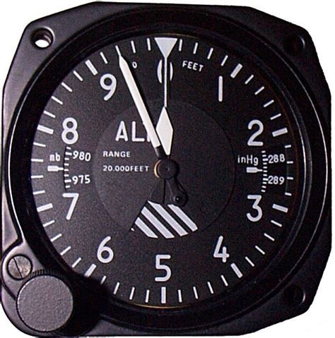 Sensitive Three Pointer Dual Altimeter 20000 Ft Inch And Mb With