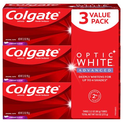 Colgate Optic White Advanced Teeth Whitening Toothpaste Vibrant Clean