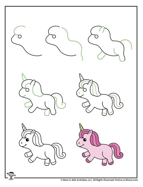 Draw Kawaii Unicorn Easy Woo Jr Kids Activities