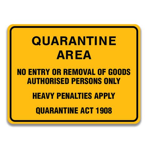 Quarantine Area Sign Safety Sign And Label