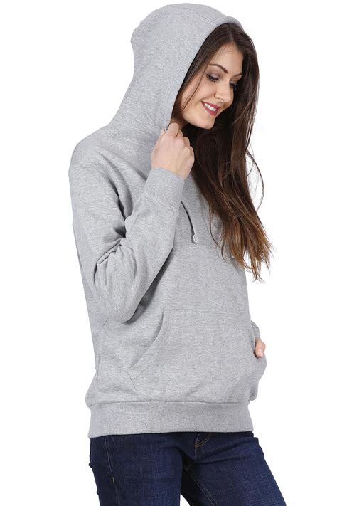 Womens Grey Hoodie Sweatshirt