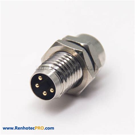 M8 Female Connector With Solder Cups 4 Pin Avaition Socket Waterproof