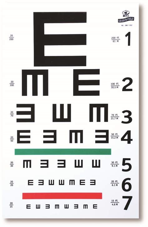 Grafco Illiterate E Eye Test Chart Snellen Visual Acuity