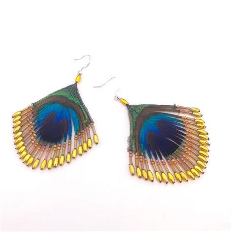 Earrings Peacock Gold MeCHICas