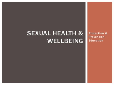 Sexual Health And Wellbeing