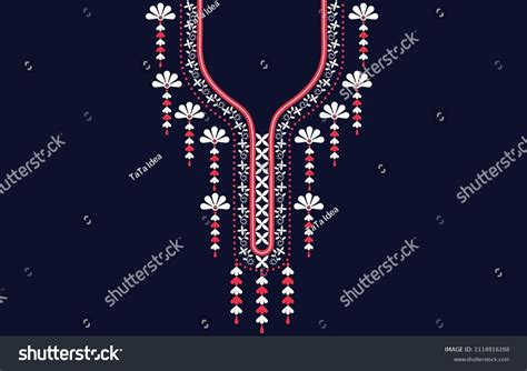 Textile Fabric Neck Design Pattern Traditional Royalty Free Stock
