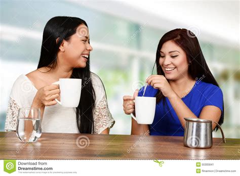 Friends Drinking Coffee Stock Image Image Of Drinking 55305841