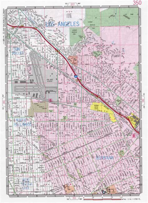 Burbank City Road Map