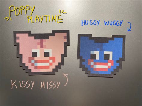 Poppy Playtime Pixel Art Stickers Huggy Wuggy And Kissy Missy Etsy