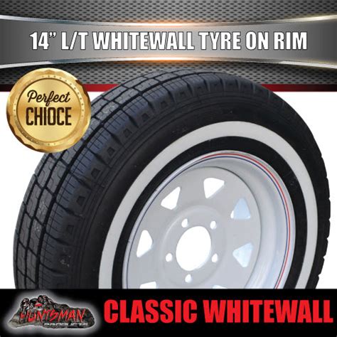 14 X 6 20575r14 Lt White Trailer Sunraysia Rim And Whitewall Tyre Suits