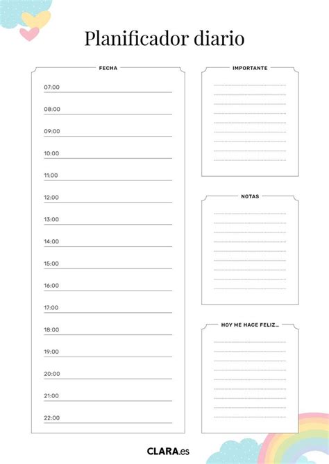 Planificador diario bonito para descargar e imprimir gratis Páginas planificador Planificador
