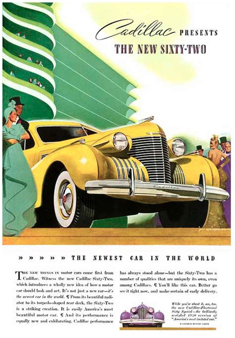 1939 Cadillac Sixtytwo Special Cadillac Car Advertising Car Print Ads