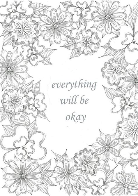 Get The Coloring Page Everything Will Be Okay Printable Adult 32208