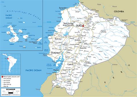 Ecuador Road Map Gambaran