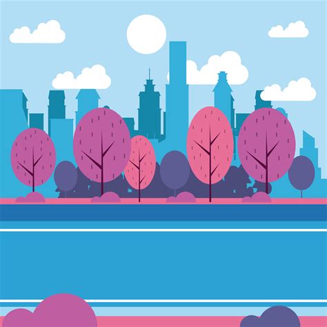 City Park Scenery Cityscape Cartoon 679664 Vector Art At Vecteezy