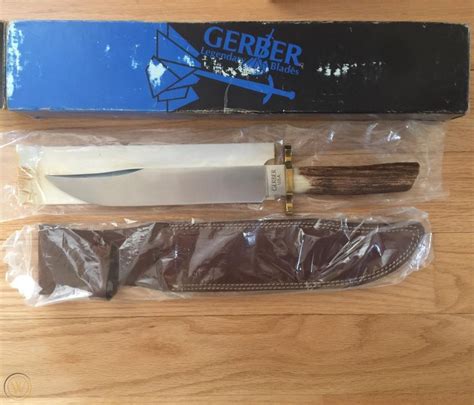 Gerber Bowie Utility Knife Limited Edition Stag Handle Leather Sheath
