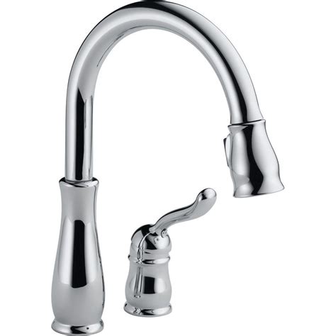 The delta essa pull down kitchen faucet has a simple design with straightforward features, but it's a classic that fits well in any kitchen. Delta Leland Single-Handle Pull-Down Sprayer Kitchen ...