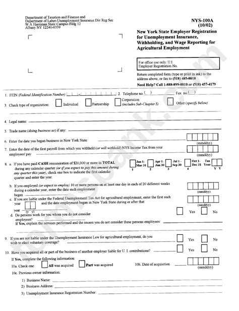 If you've seen the term. Form Nys - 100a - New York State Employer Registration For Unemployment Insurance, Withholding ...