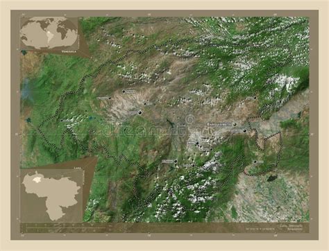 Lara Venezuela High Res Satellite Labelled Points Of Cities Stock