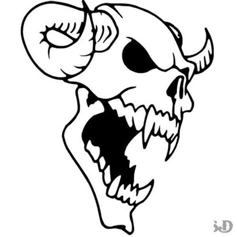 Demon Skull Horns Vinyl Decal Sticker 8 X 975 Etsy