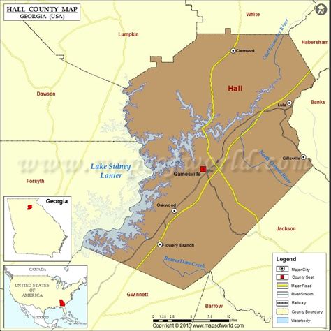 Hall County Map Map Of Hall County Georgia