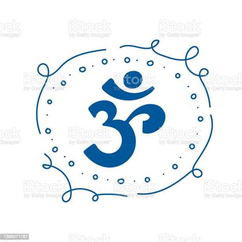 Om Aum Symbol Des Hinduismuskalligraphie Einfache Ikone Logo Des
