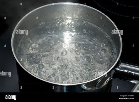 Saucepan Of Boiling Water Stock Photo Alamy