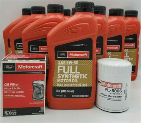 Motorcraft 10qt 5w 50 Full Synthetic Oil Change Kit Fl 500s Ebay