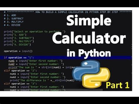 How To Build A Simple Calculator In Python Step By Step YouTube