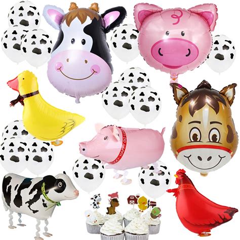 Buy Inby 43pcs Farm Animal Balloon Decoration Cow Chicken Duck Pig