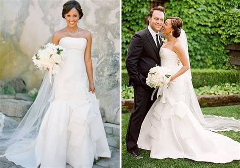 Tia mowry's wedding dress flows gracefully with the simplicity she dreamed of. Tia & Tamera Mowry | Celebrity wedding dresses, Celebrity ...